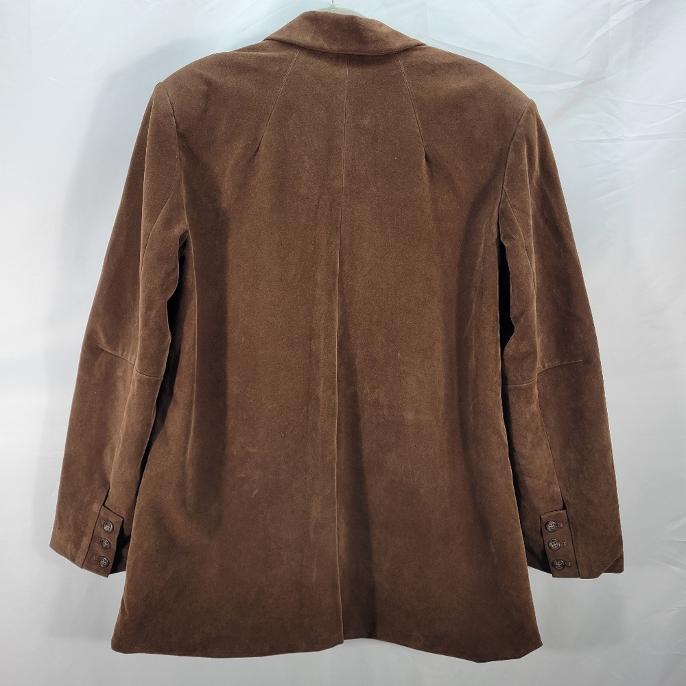 Free People Paper Cut Vegan Suede Blazer New Brown Size S (Oversized) - Picture 6 of 11